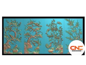 Mẫu tứ quý cnc thiết kế file jdp