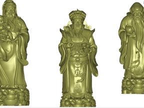 Mẫu tượng 4d 3 ông Phúc- Lộc- Thọ đẹp file stl