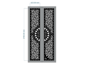 Model 2d cnc cổng 2 cánh trống đồng