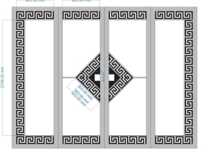 Model 2d cnc cổng 4 cánh đơn giản dxf