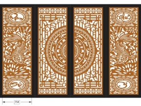 Model 2d cnc cổng 4 cánh vạn sự như ý