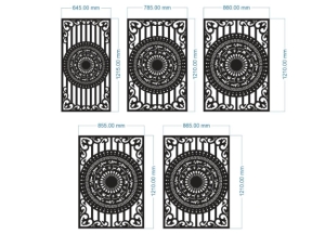 Model 2d cnc hàng rào trống đồng