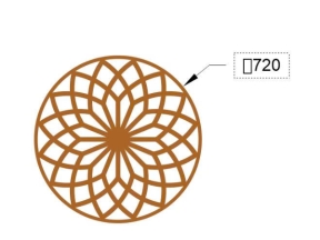Model 2d cnc hoa văn tròn mái kính