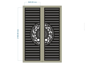 Model cắt cnc cổng 2 cánh trống đồng dxf