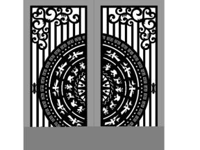 Model cắt cnc cổng 2 cánh trống dxf