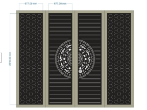 Model cắt cnc cổng 4 cánh dxf