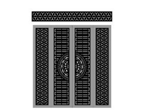 Model cắt cnc cổng 4 cánh trống đồng bông tuyết đẹp