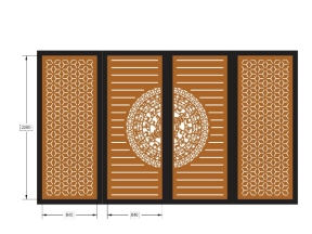 Model cắt cnc cổng 4 cánh trống đồng bông tuyết dxf