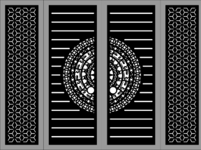 Model cắt cnc cổng 4 cánh trống đồng dxf