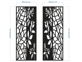 Model cắt cnc vách cổng hoa lá