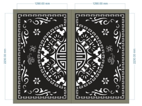 Model cắt cổng 2 cánh trống dơi cnc