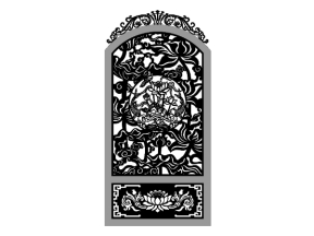 Model cnc cổng 1 cánh sen cá