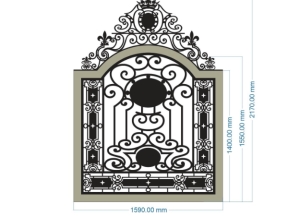 Model cnc cổng 1 cánh tân cổ điển