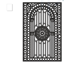 Model cnc cổng 1 cánh trống giữa