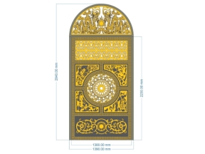 Model cnc cổng 1 cánh tứ linh dxf