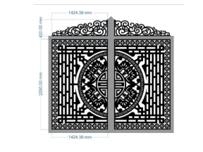 Model cnc cổng 2 cánh