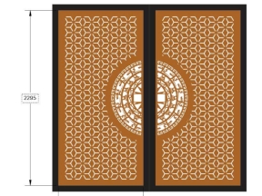 Model cnc cổng 2 cánh bông tuyết trống đồng