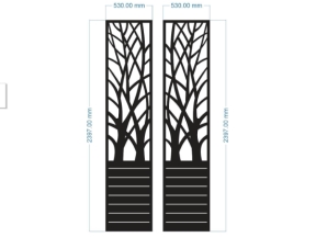 Model cnc cổng 2 cánh cây