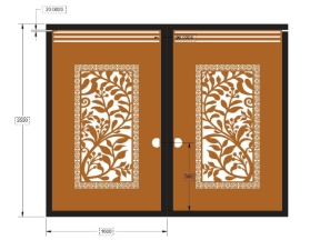 Model cnc cổng 2 cánh cây dxf