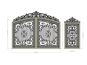 Model cnc cổng 2 cánh chính và phụ hot