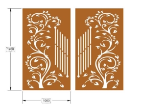 Model cnc cổng 2 cánh dây leo