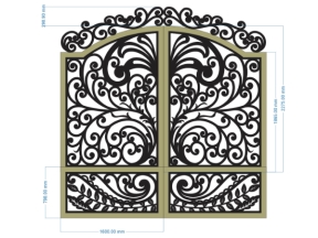 Model cnc cổng 2 cánh dxf 2d