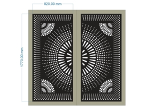 Model cnc cổng 2 cánh hoa góc quạt