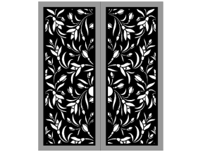 Model cnc cổng 2 cánh hoa lá