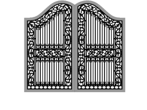 Model cnc cổng 2 cánh hoa lá tây