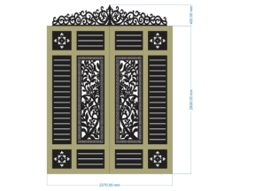 Model cnc cổng 2 cánh hoa văn đẹp mới