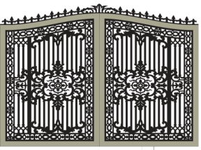 Model cnc cổng 2 cánh hoa văn dxf