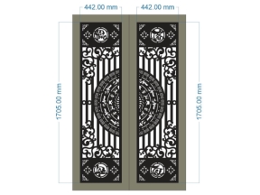 Model cnc cổng 2 cánh phúc lộc tấn tài