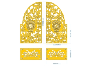 Model cnc cổng 2 cánh sen