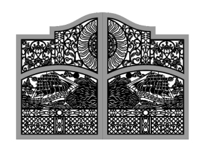 Model cnc cổng 2 cánh thuận buồm xuôi gió dxf