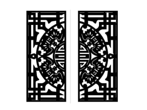 Model cnc cổng 2 cánh trống dơi dxf mới