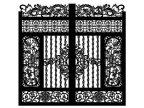 Model cnc cổng 2 cánh trống đồng chóp rồng