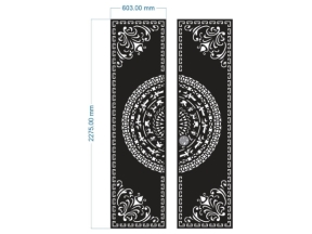 Model cnc cổng 2 cánh trống đồng có ổ khóa