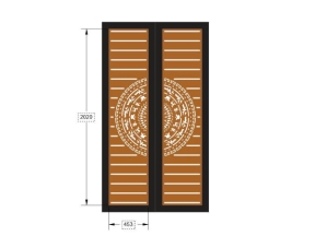 Model cnc cổng 2 cánh trống đồng đơn giản