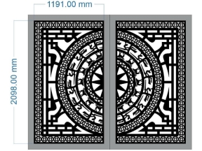 Model cnc cổng 2 cánh trống đồng dxf mới