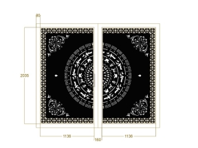 Model cnc cổng 2 cánh trống đồng hoa góc đẹp