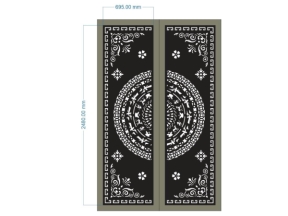 Model cnc cổng 2 cánh trống đồng hoa góc siêu đẹp