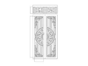 Model cnc cổng 2 cánh trống đồng ô thoáng tâm đức
