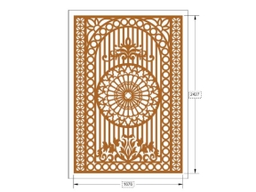 Model cnc cổng 2 cánh trống giữa