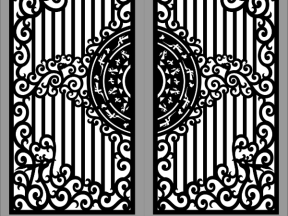 Model cnc cổng 2 cánh trống kết hợp hoa văn đẹp