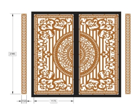 Model cnc cổng 2 cánh và đồng tiền