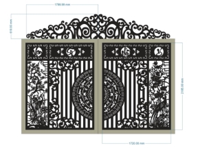 Model cnc cổng 2 cánh vạn sự như ý tùng cúc