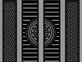 Model cnc cổng 4 cánh bông tuyết có chân