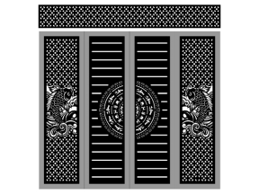 Model cnc cổng 4 cánh cá chép bé