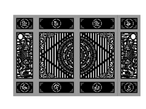 Model cnc cổng 4 cánh cá chép phát tài phát lộc