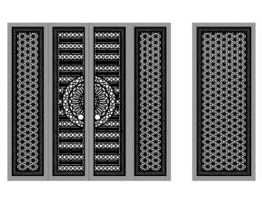 Model cnc cổng 4 cánh chính và 1 cánh phụ đẹp